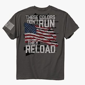 Buck Wear Men's Charcoal American Flag T-Shirt